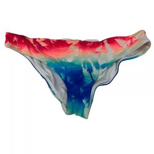 Y2K PINK Victorias Secret Size Small Cheeky Bikini Bottoms Red White Blue #3640